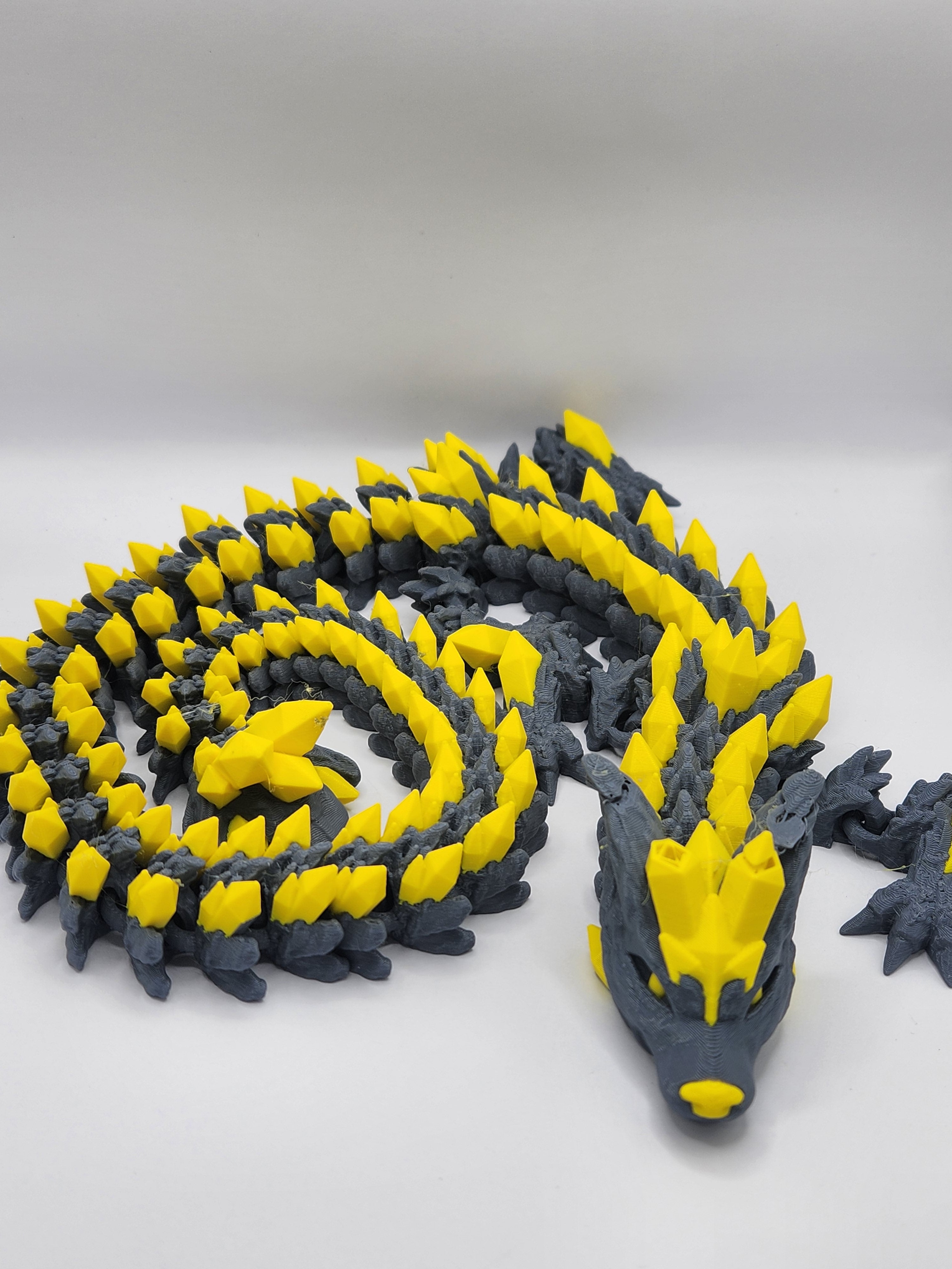 3D Printed Crystal Wolf Dragon Articulated Dragon